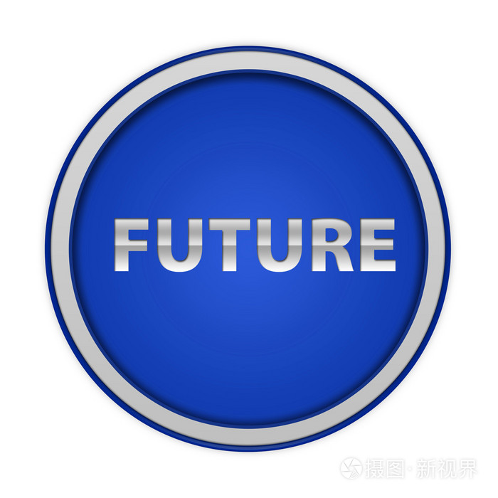 未来的圆形图标在白色背景上
