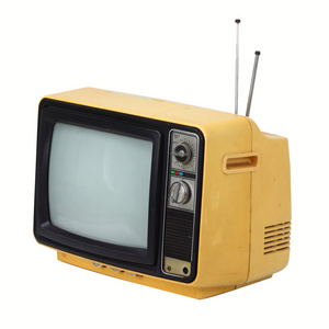 孤立的白色背景上的复古风格旧电视