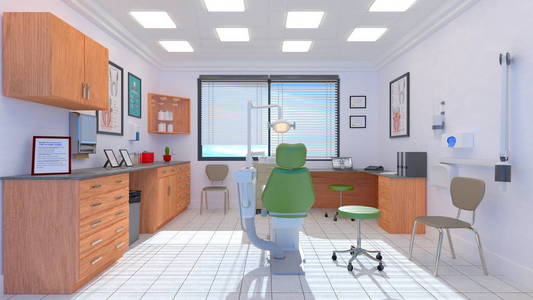 3d cg 渲染的牙科 clinick