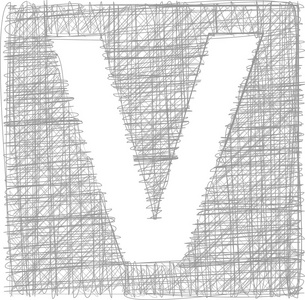 手绘字体字母 v