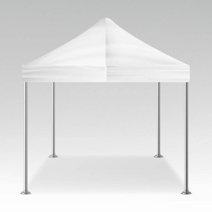 展览帐篷白色折叠帐篷户外休闲亭向量.