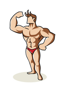 健美运动员卡通照片