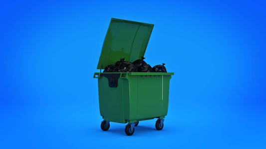 绿色垃圾容器