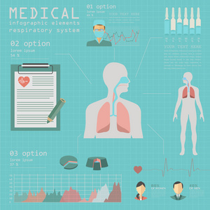 医疗和卫生保健的信息图表，呼吸道系统 infograph