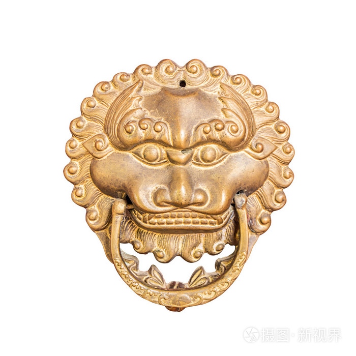 孤立的特写古代狮子头