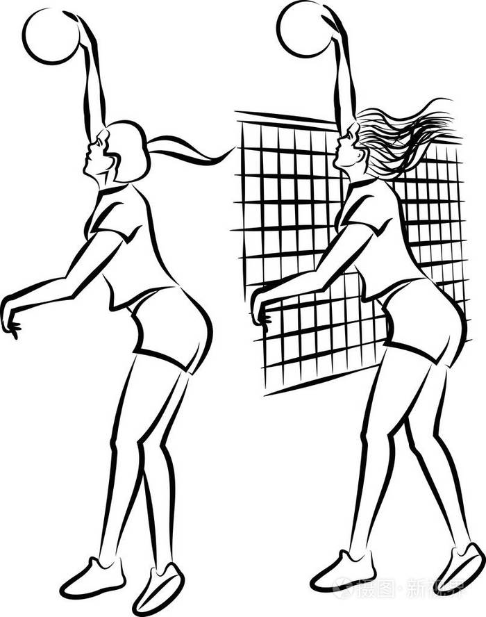 女子排球插画-正版商用图片0v5jp8-摄图新视界