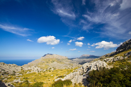 美丽的景色的 Sa Calobra 在马略卡岛，西班牙