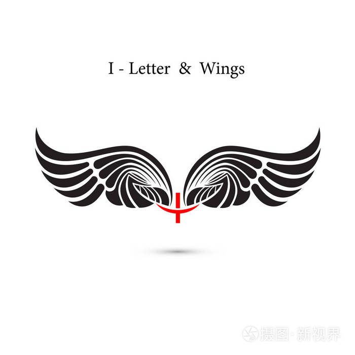 双字母符号和天使的翅膀会标翼标志的样板经典