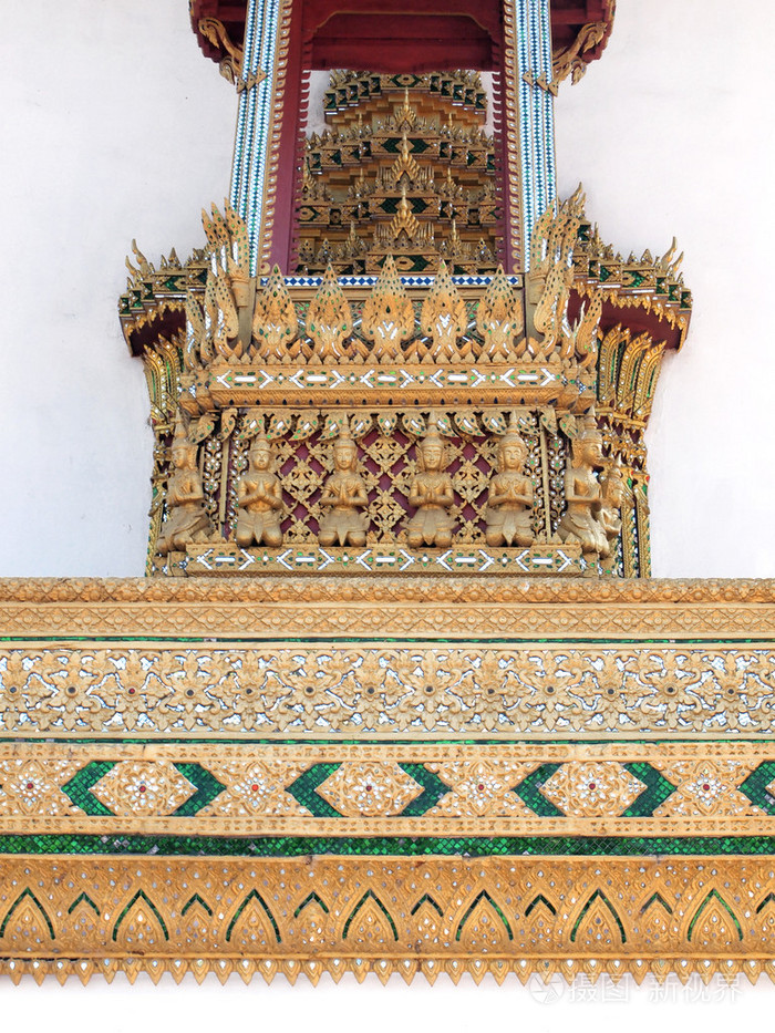 泰国寺墙泰国和泰国图案设计在墙上寺庙墙上的传统装饰涂料