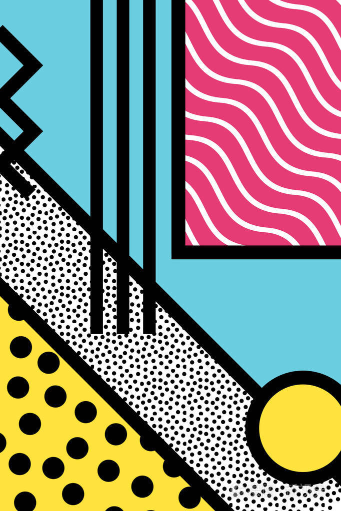 抽象80 孟菲斯波普艺术风格的图形