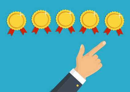 奖励排名评分金奖励.反馈, 信誉和质量的概念照片