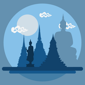 平面设计景观的泰国寺