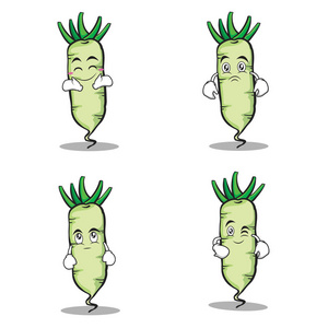 甜菜字符白萝卜卡通字符集照片