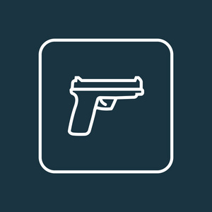 枪的大纲符号.保费质量孤立的武器元素在时尚风格照片