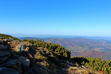 Babia 戈拉，Beskidy，波兰为视角