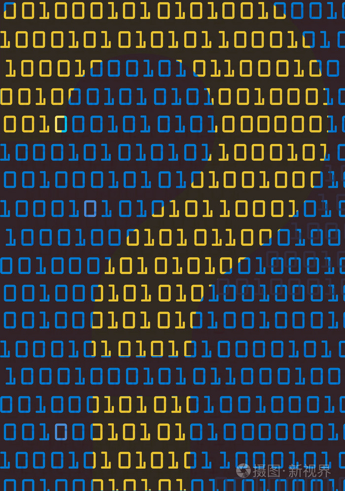 带问号的二进制代码背景