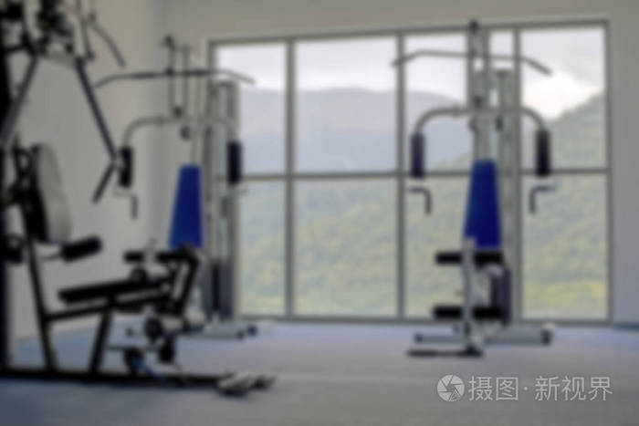 抽象模糊健身健身房背景 体育背景 室内体育馆配有运动器材照片 正版商用图片0v6lxs 摄图新视界