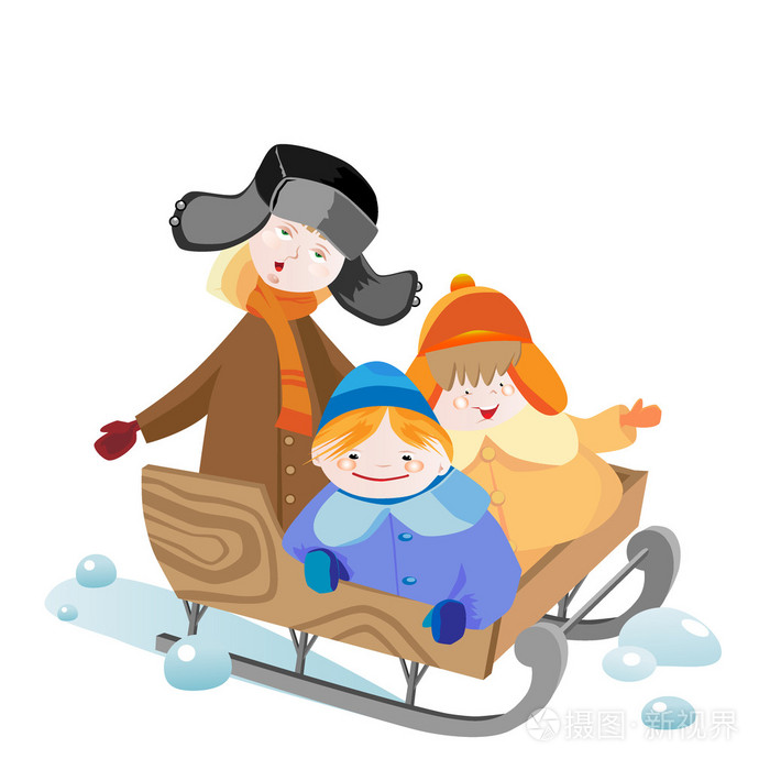 雪橇插画-正版商用图片0v6s74-摄图新视界