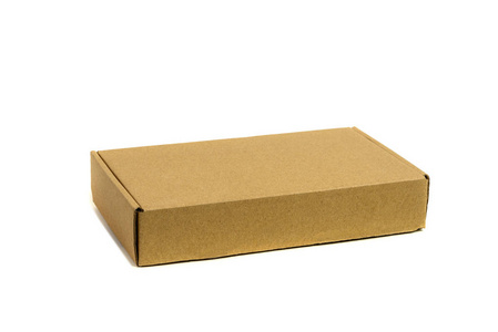 棕色纸盒或棕色的纸包或纸板箱与隔离
