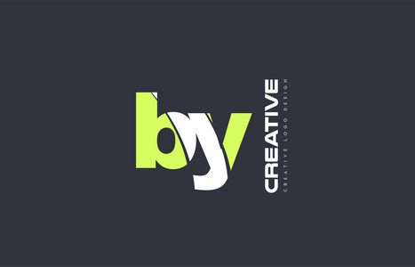 绿色的字母,按 b y 组合标志图标公司设计联合 j照片