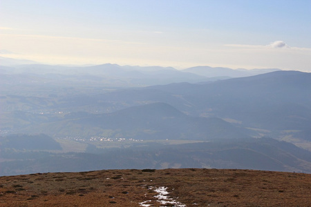 Babia 戈拉，Beskidy，波兰为视角