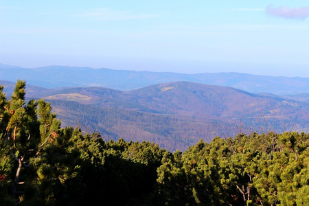 Babia 戈拉，Beskidy，波兰为视角