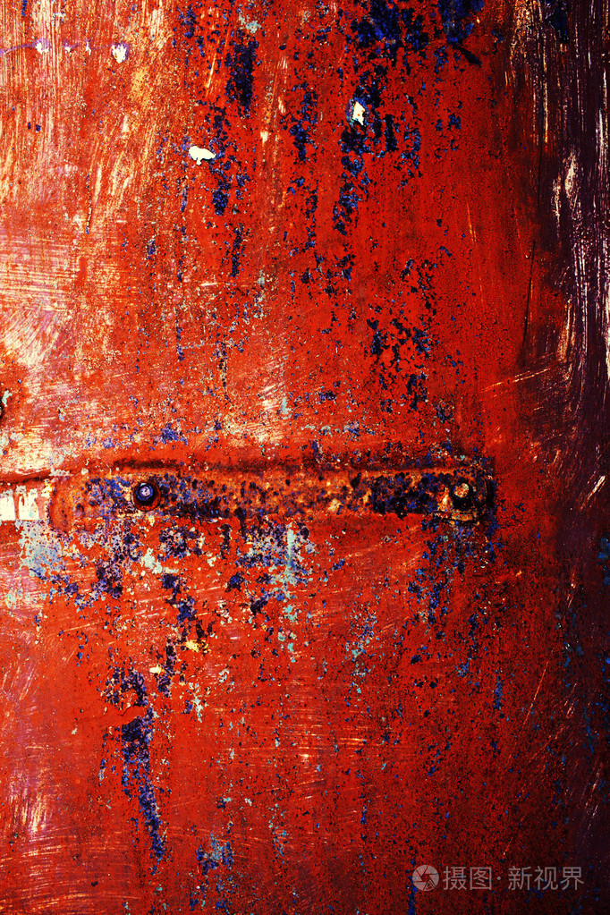 与旧的裂纹漆破旧生锈的金属