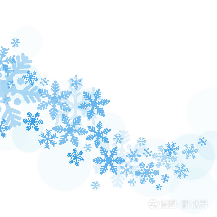 蓝色圣诞雪花插画-正版商用图片0v7hot-摄图新视界