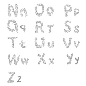 矢量字体字母版画和装饰杆设计图片