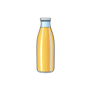 封闭 标示玻璃瓶橙汁