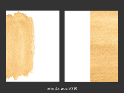 矢量背景与咖啡污点水彩图片