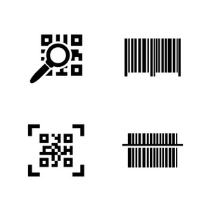 Qr 码。简单相关的矢量图标