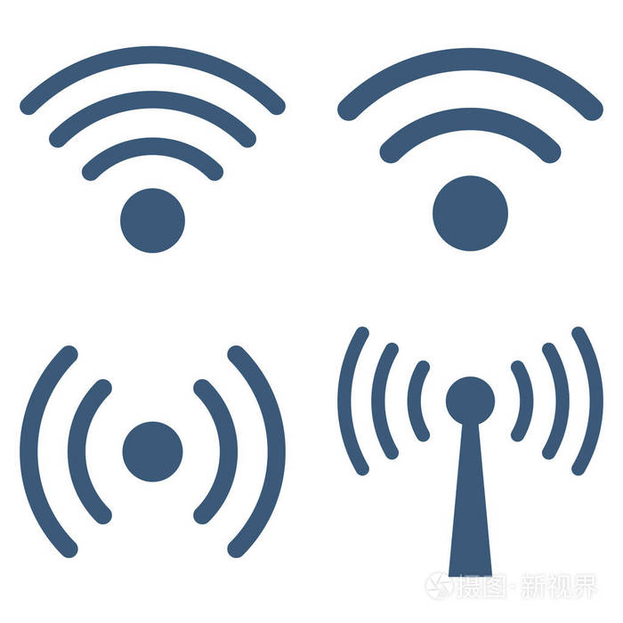WiFi 信号矢量平面图标集