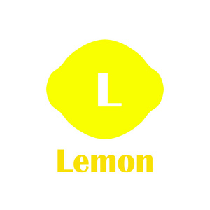 孩子们在平面样式的字母表。L柠檬