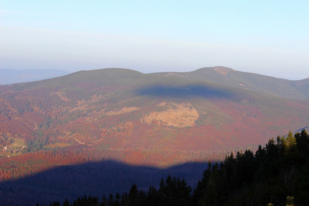 Babia 戈拉，Beskidy，波兰为视角