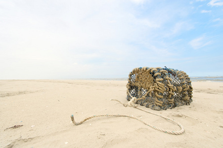 在北海海岸龙虾陷阱