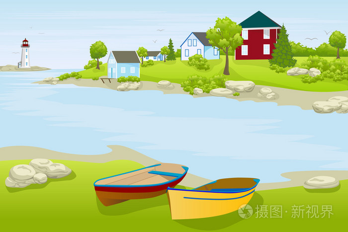 海岸上的小船