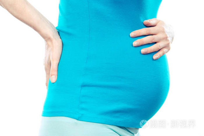 孕妇的腹部或背部疼痛疼痛在怀孕流产风险的概念