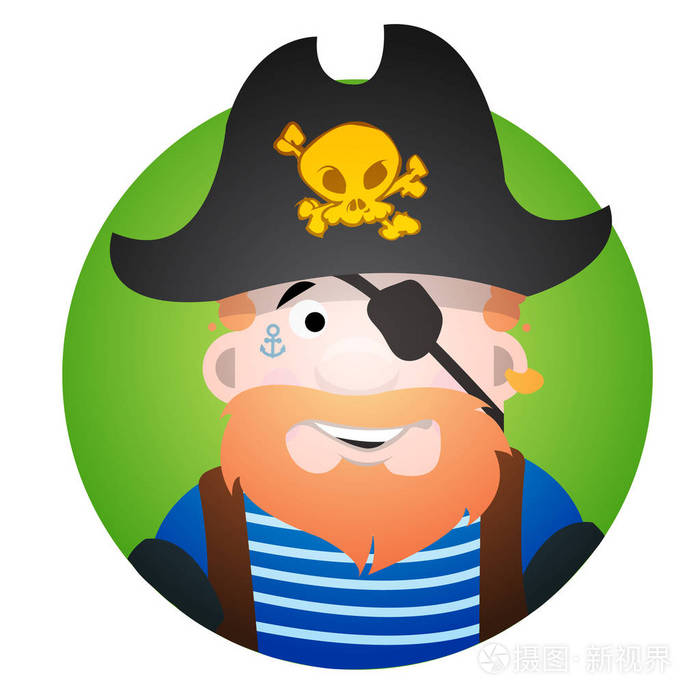 滑稽海盗的眼罩插画-正版商用图片0v83d0-摄图新视界