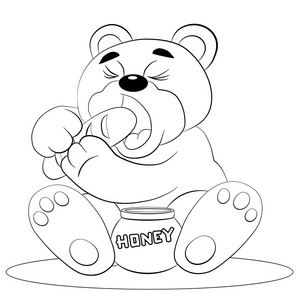吃蜂蜜的熊图片-吃蜂蜜的熊素材-吃蜂蜜的熊插画-摄图新视界