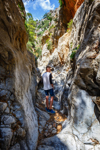 克里察峡谷附近在希腊克里特岛的伊拉克利翁