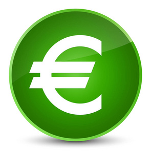 欧元符号图标优雅绿色圆形按钮