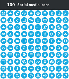 100 社会媒体图标