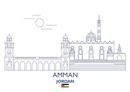 安曼市的天际线，约旦