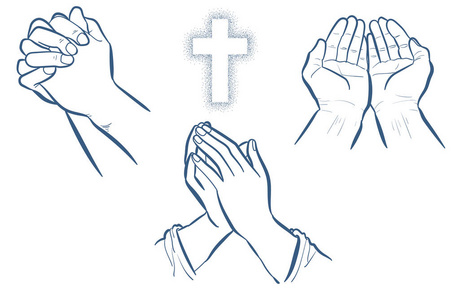 祷告的手插画 祷告的手手绘 祷告的手卡通图 摄图新视界