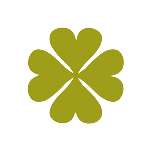 四片叶子的三叶草符号插画