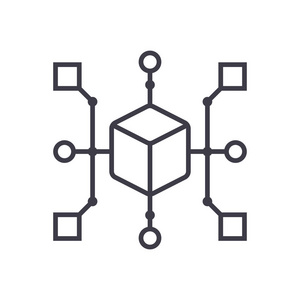 聚类图矢量线图标, 标志, 插图背景,可编辑笔触照片