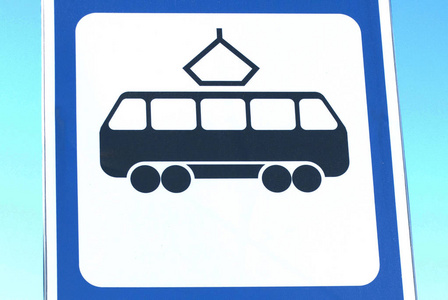 电车的符号。图标。照片