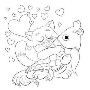 猫鱼大战图片-猫鱼大战素材-猫鱼大战插画-摄图新视界