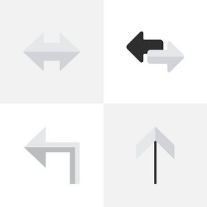 矢量插图集的简单指示器图标。元素尽 方向 和其他同义词向上 箭头和左